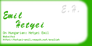 emil hetyei business card